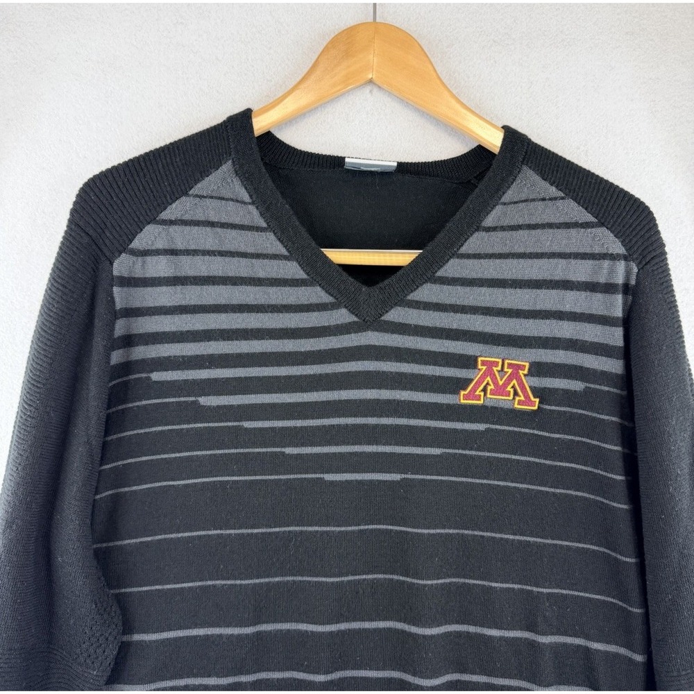 Nike Tour Golf Performance Sweater‎ Mens XL Merino Wool Black Gray, Univ of Minn